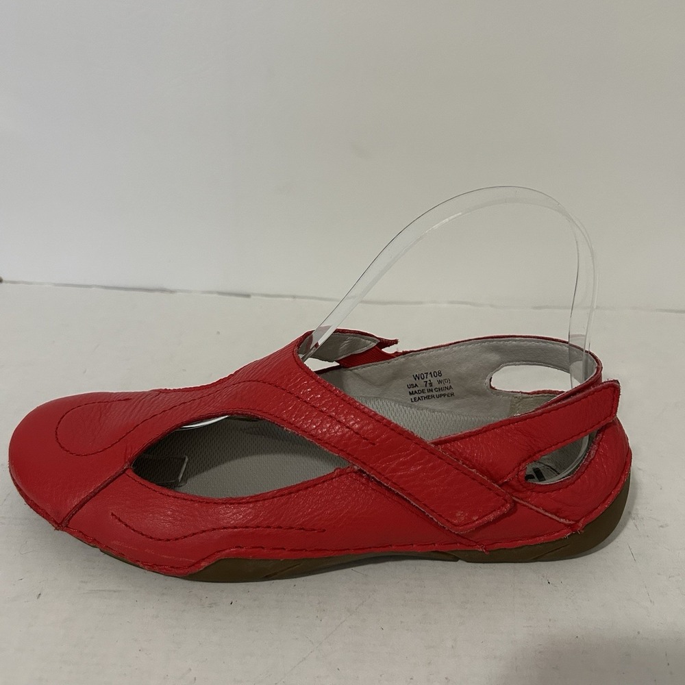PROPET Women's Red Leather Ortholite Mary Jane Ballet Flats Comfort Shoe 7.5